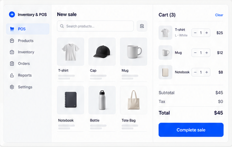 Inventory and POS interface concept