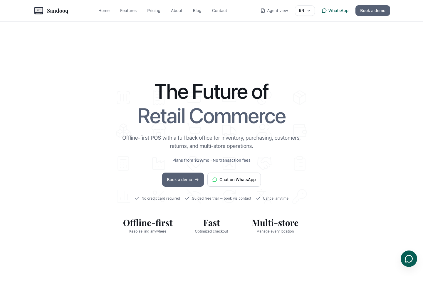 Sandooq public website and product introduction